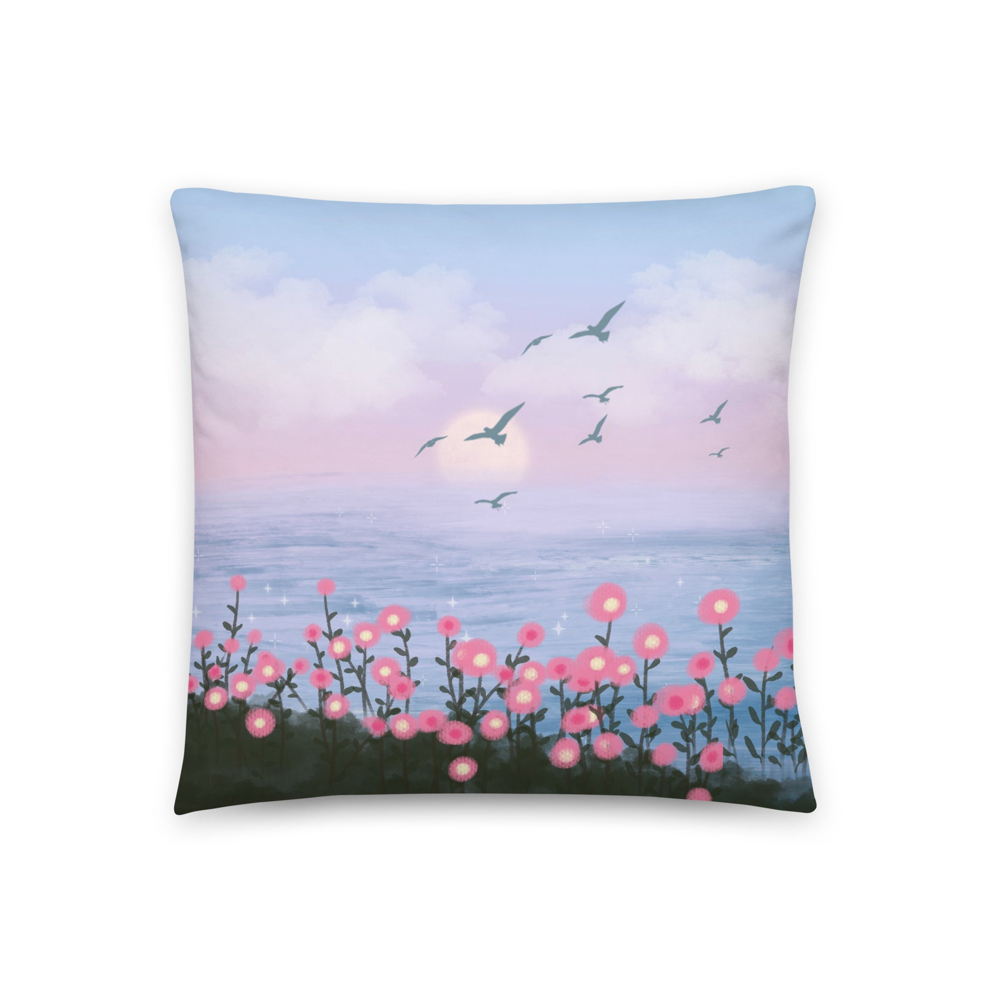 Landscape Flowers - Throw Pillow