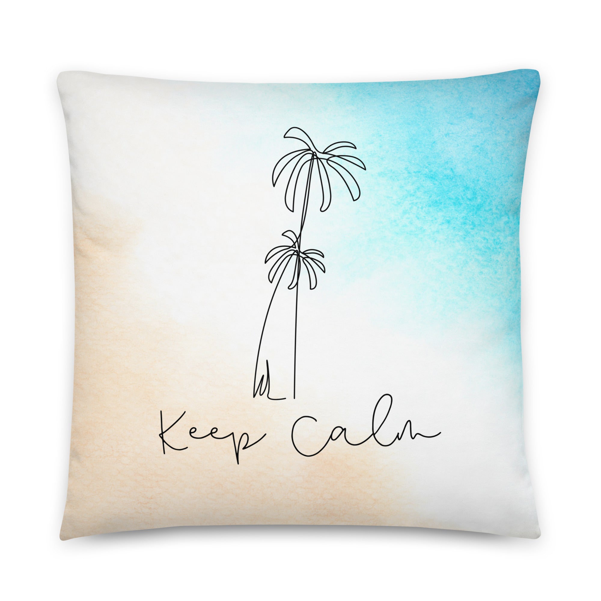 Watercolor Beach Keep Calm - Throw Pillow
