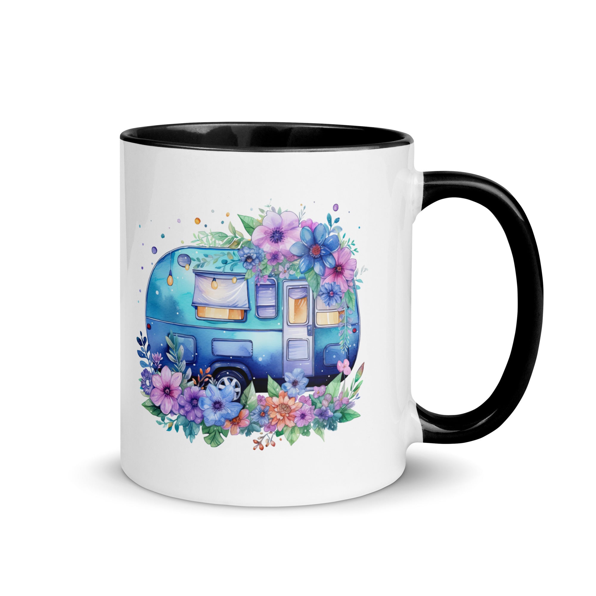 Floral Blue Camper - Ceramic Mug