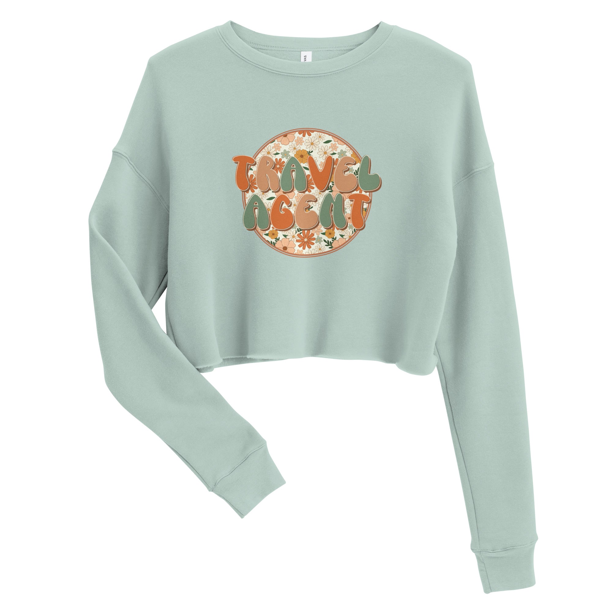 Travel Agent Floral - Crop Sweatshirt