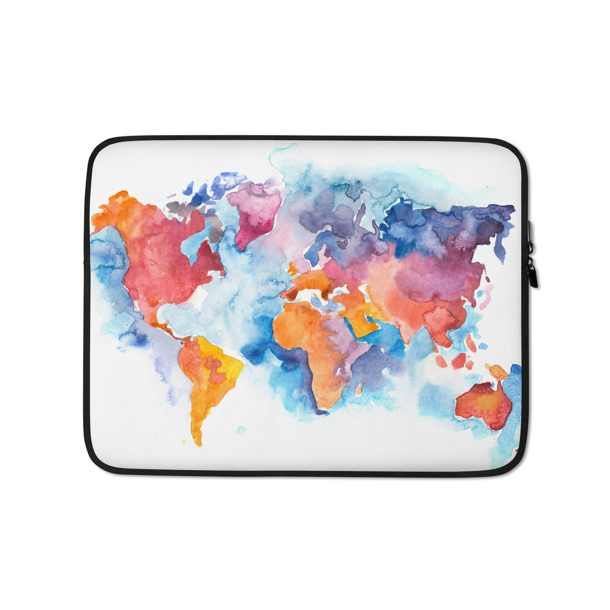 Watercolor World Map - Laptop Sleeve