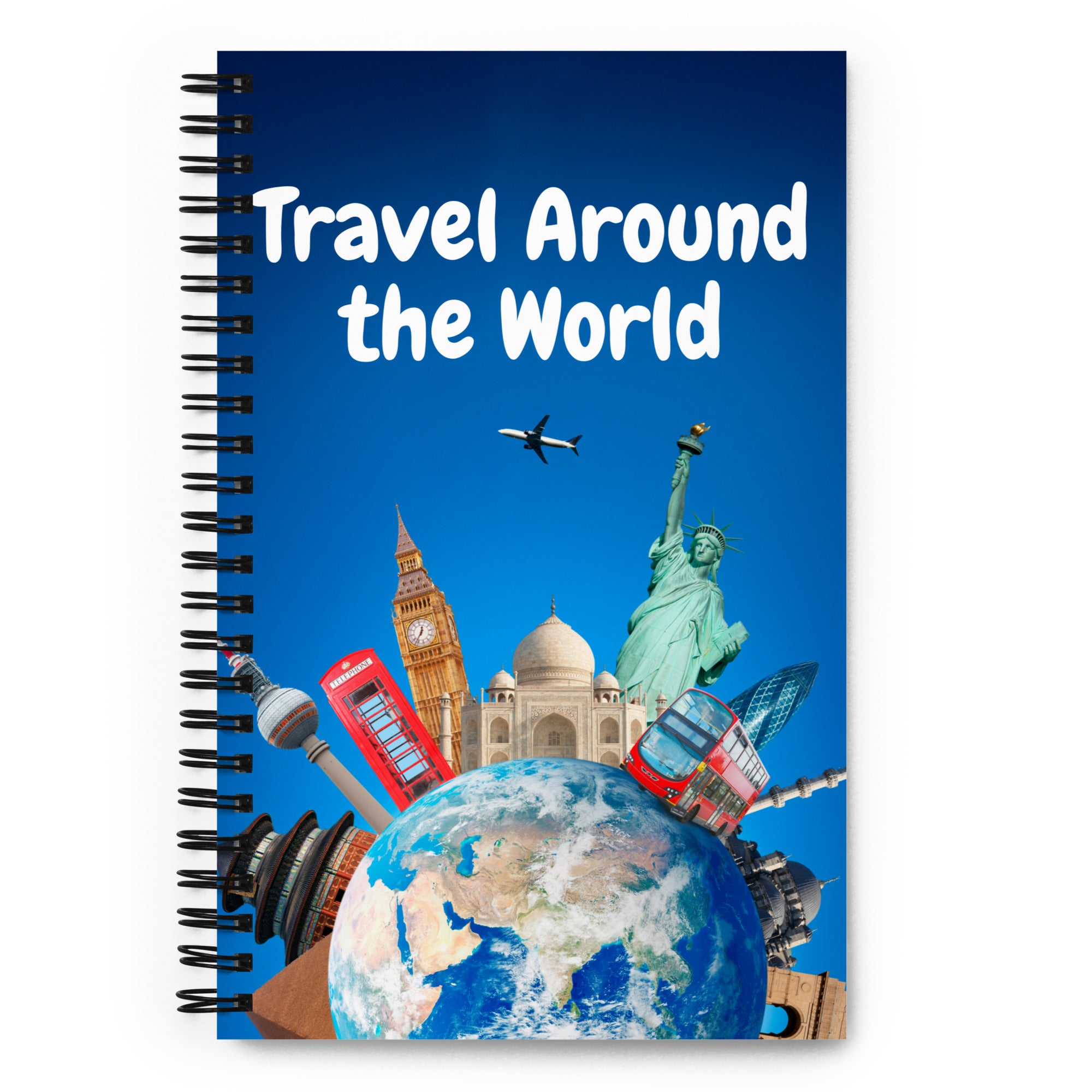 Travel Around the World - Spiral Notebook