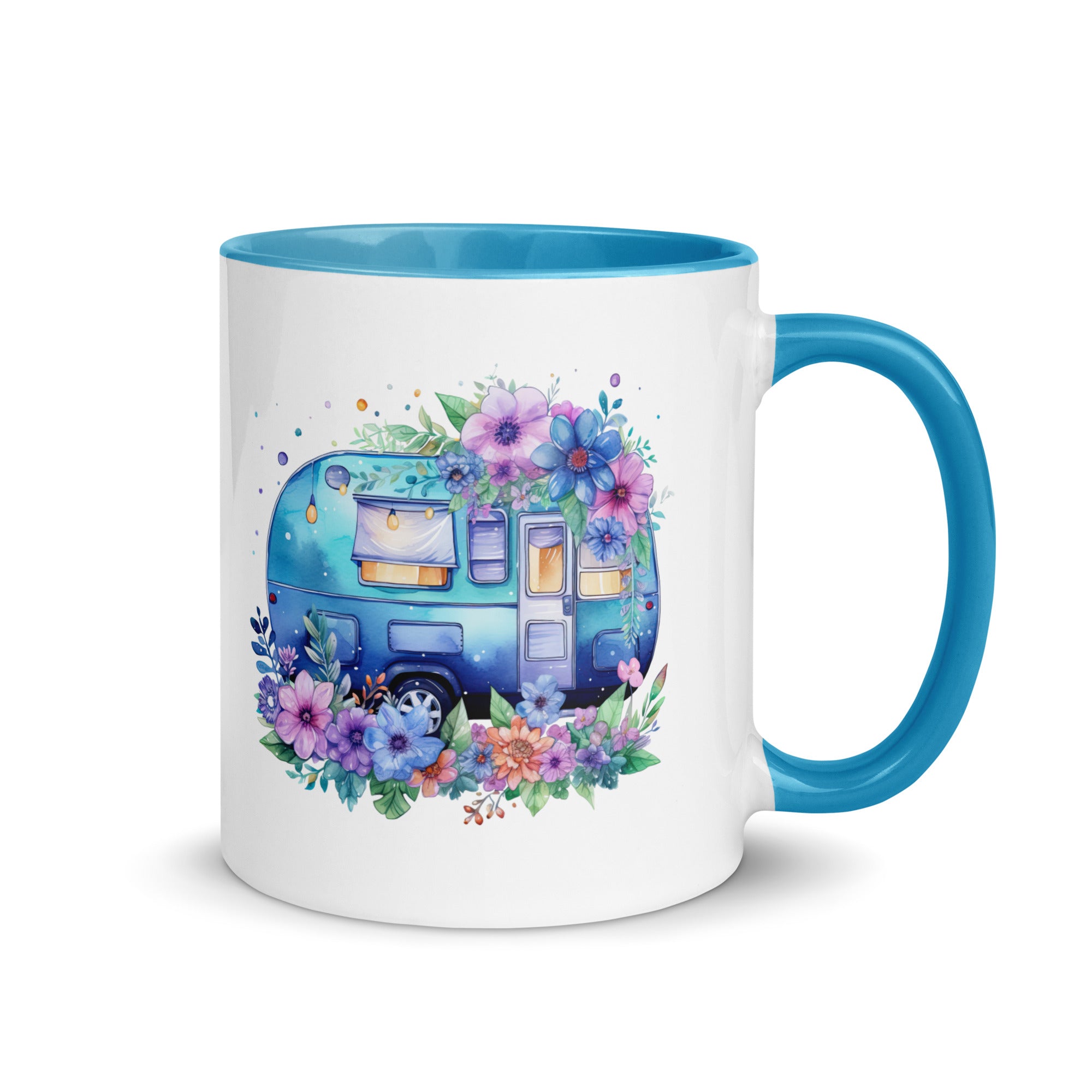 Floral Blue Camper - Ceramic Mug