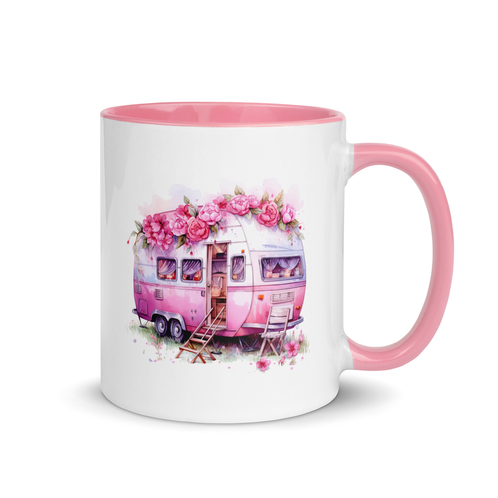Floral Pink Camper - Ceramic Mug